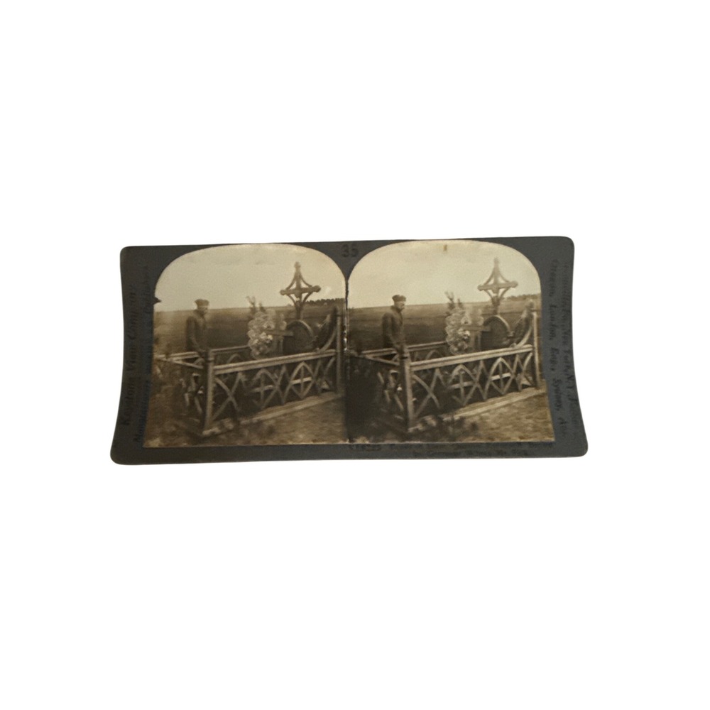 Keystone View Stereograph Grave of Lieut Quentin Roosevelt WWI 19225‎ Photo